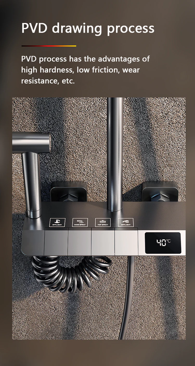 Digital Rainfall Brass Shower - Image 34