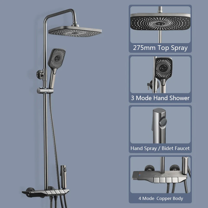 Digital Rainfall Brass Shower - Image 6