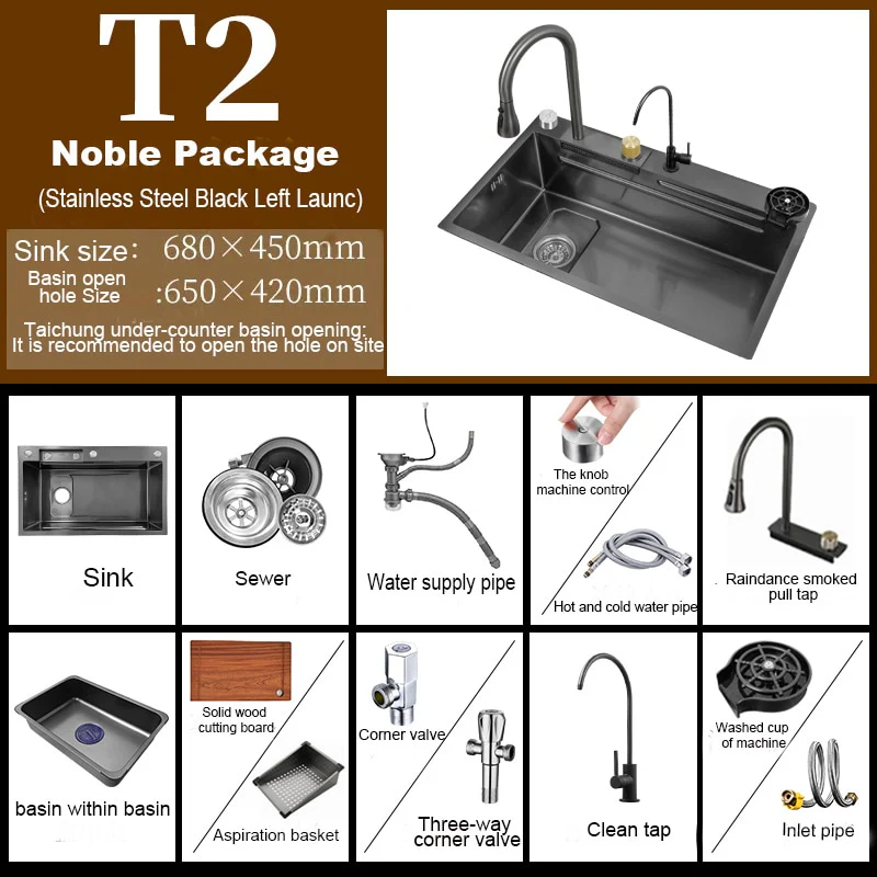 Digital Stainless Steel Kitchen Waterfall Sink - Image 10