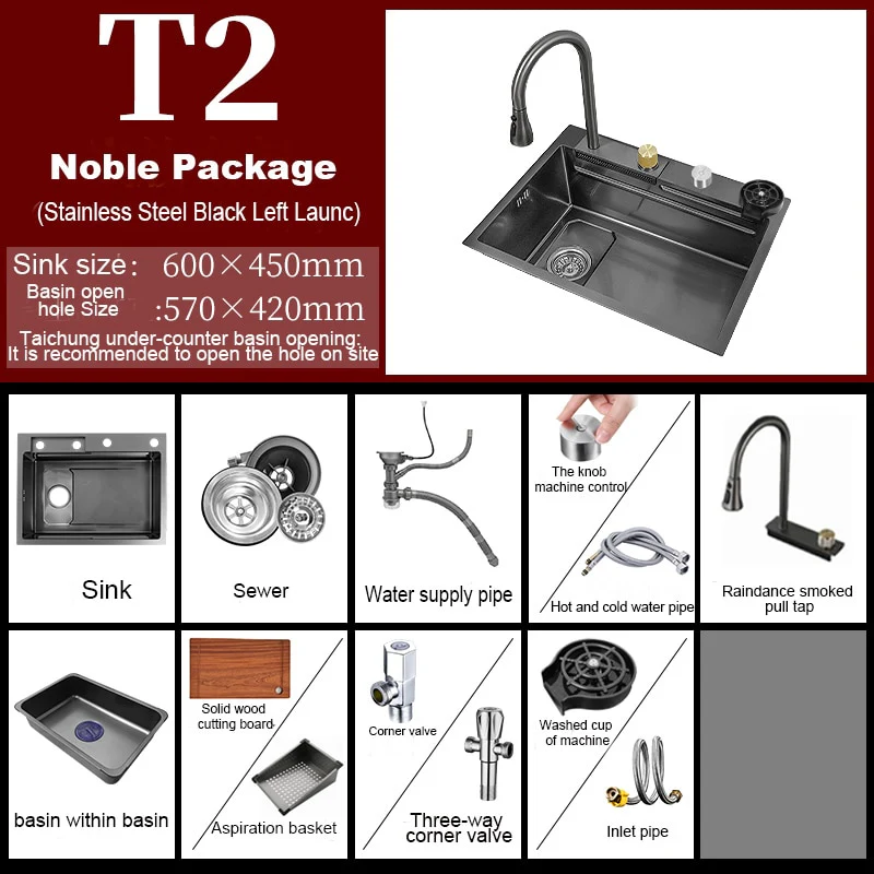Digital Stainless Steel Kitchen Waterfall Sink - Image 11