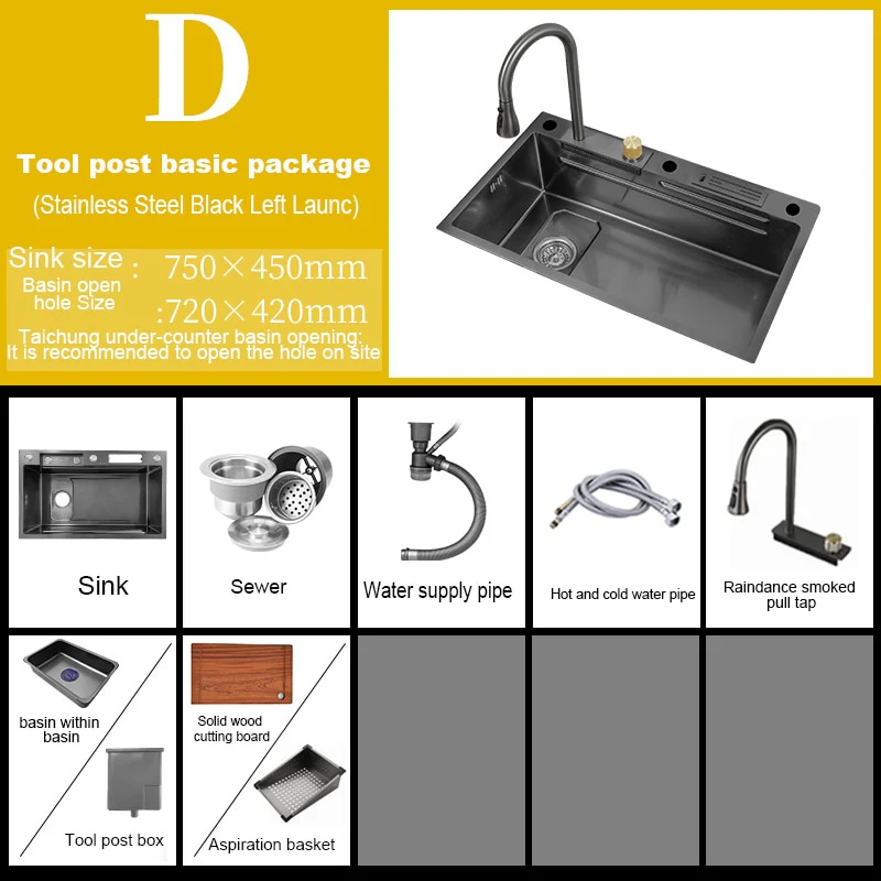 Digital Stainless Steel Kitchen Waterfall Sink - Image 17
