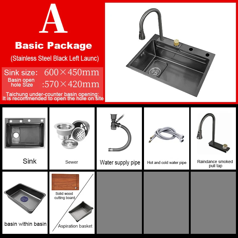 Digital Stainless Steel Kitchen Waterfall Sink - Image 20