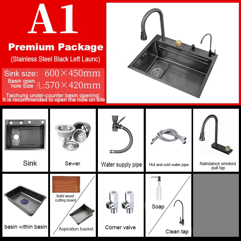 Digital Stainless Steel Kitchen Waterfall Sink - Image 22