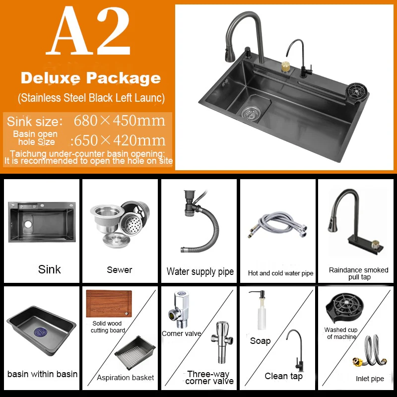 Digital Stainless Steel Kitchen Waterfall Sink - Image 6