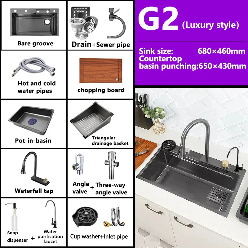 Digital Waterfall Kitchen Sink - Image 10