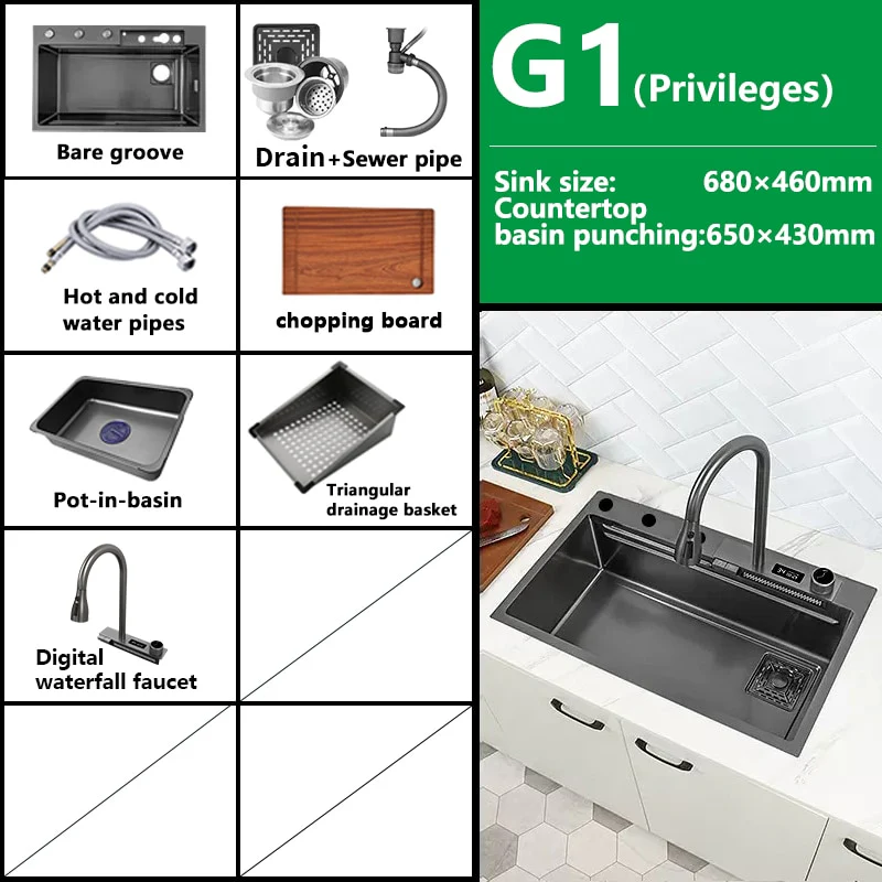 Digital Waterfall Kitchen Sink - Image 11