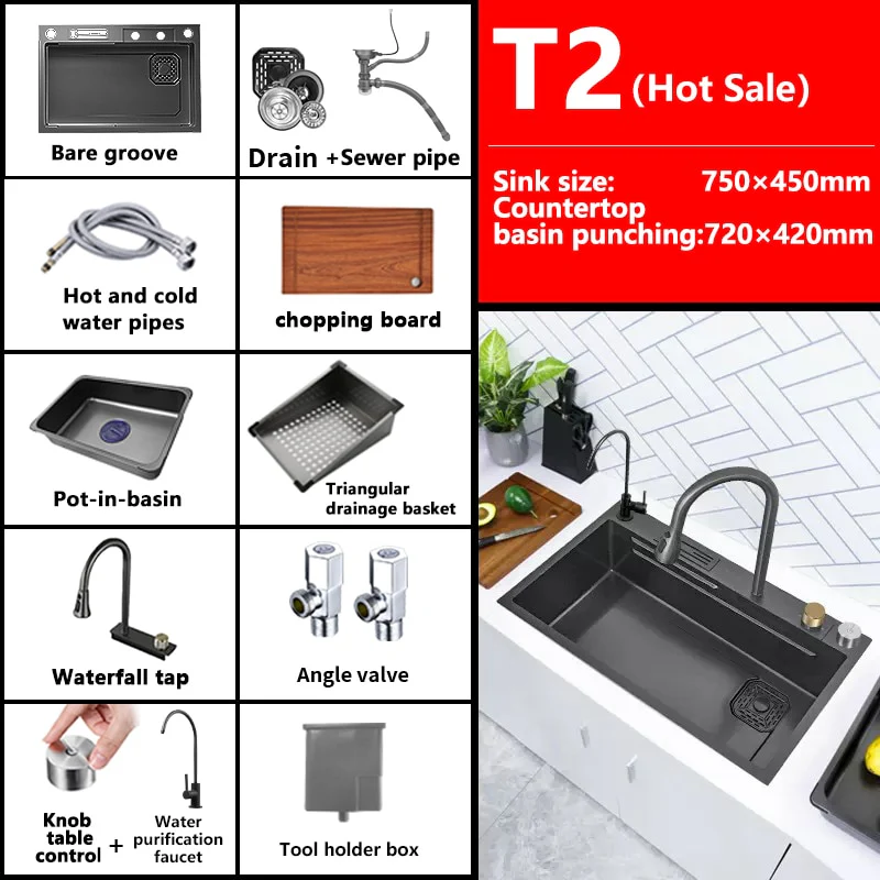 Digital Waterfall Kitchen Sink - Image 12