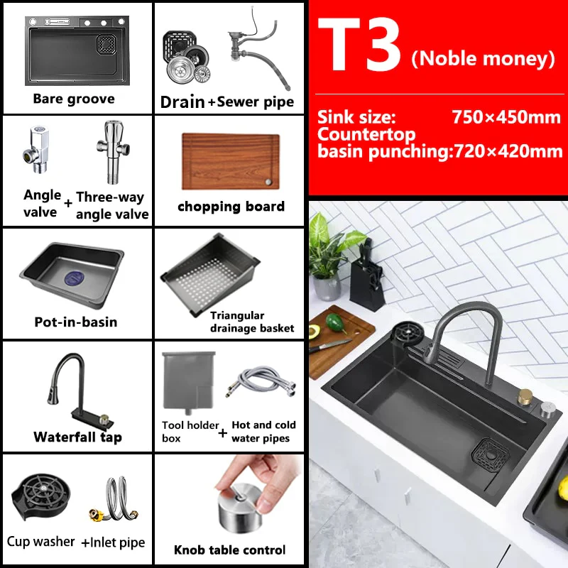 Digital Waterfall Kitchen Sink - Image 13