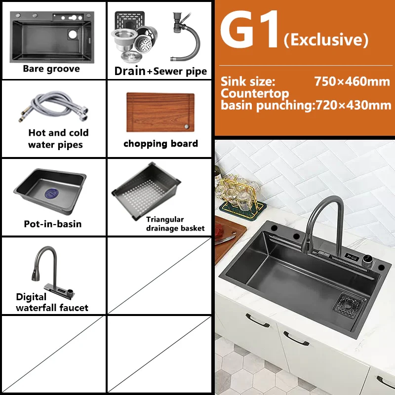 Digital Waterfall Kitchen Sink - Image 16