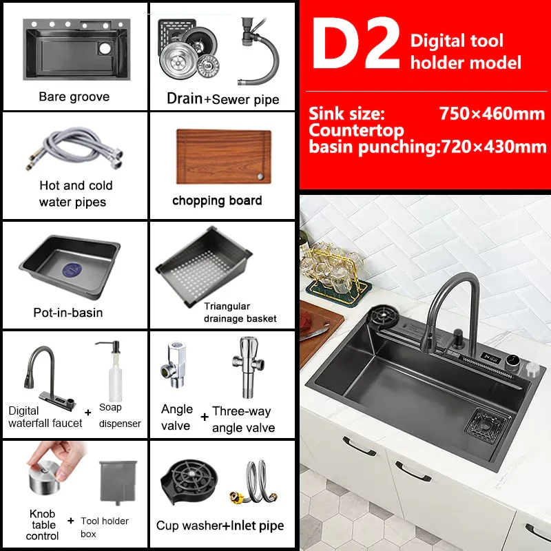 Digital Waterfall Kitchen Sink - Image 18