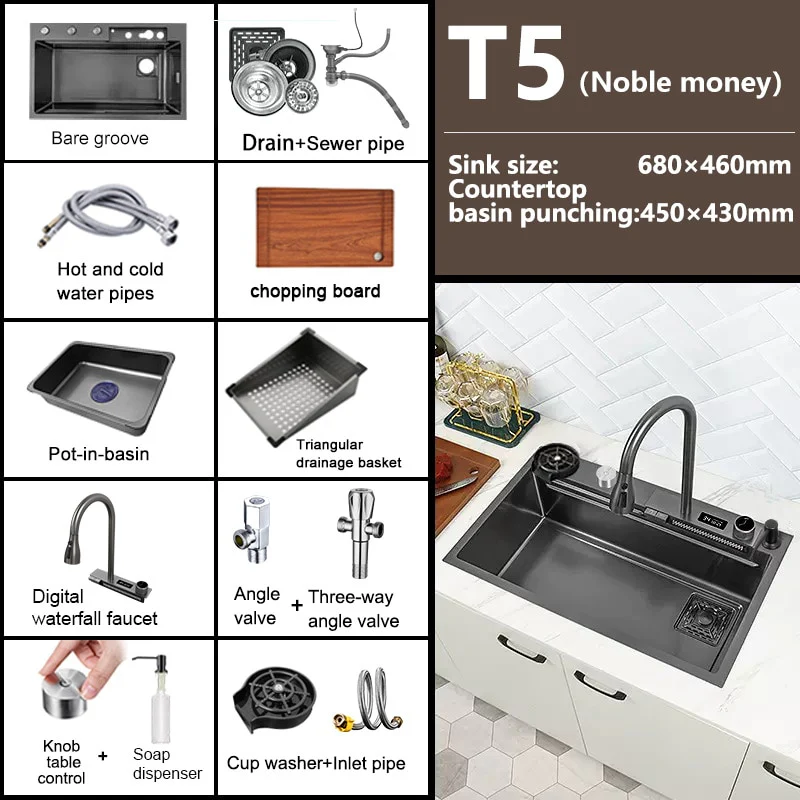 Digital Waterfall Kitchen Sink - Image 20
