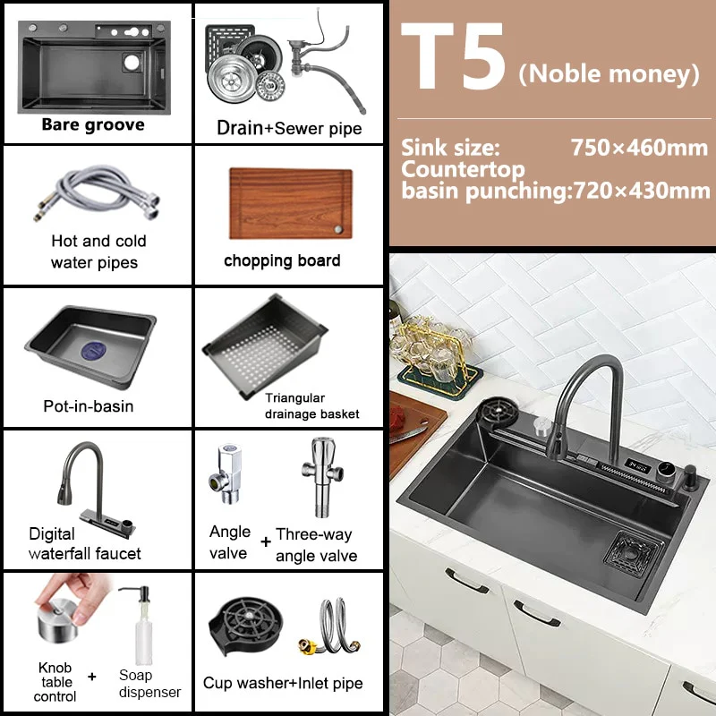 Digital Waterfall Kitchen Sink - Image 22