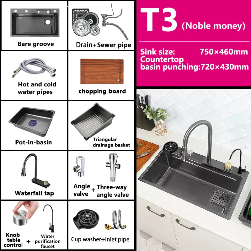 Digital Waterfall Kitchen Sink - Image 24