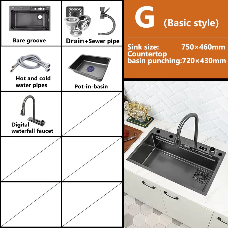 Digital Waterfall Kitchen Sink - Image 25