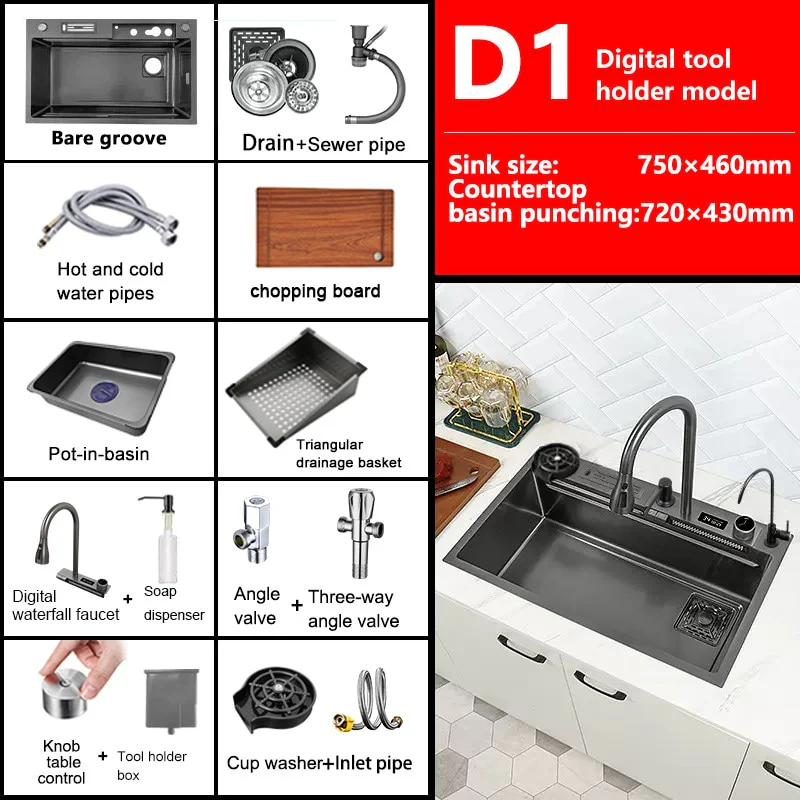 Digital Waterfall Kitchen Sink - Image 4