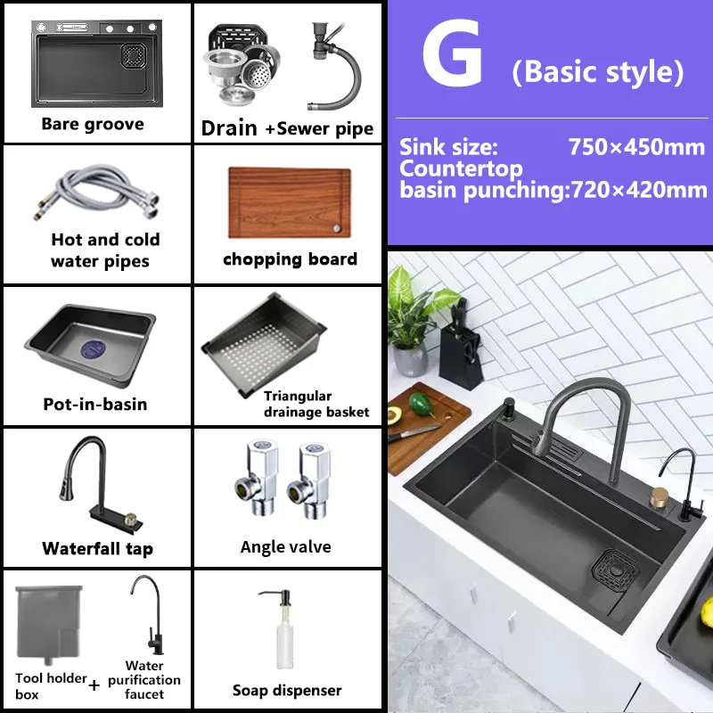 Digital Waterfall Kitchen Sink - Image 5