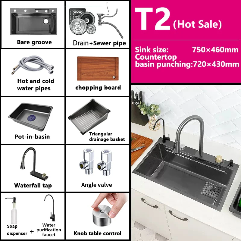 Digital Waterfall Kitchen Sink - Image 6