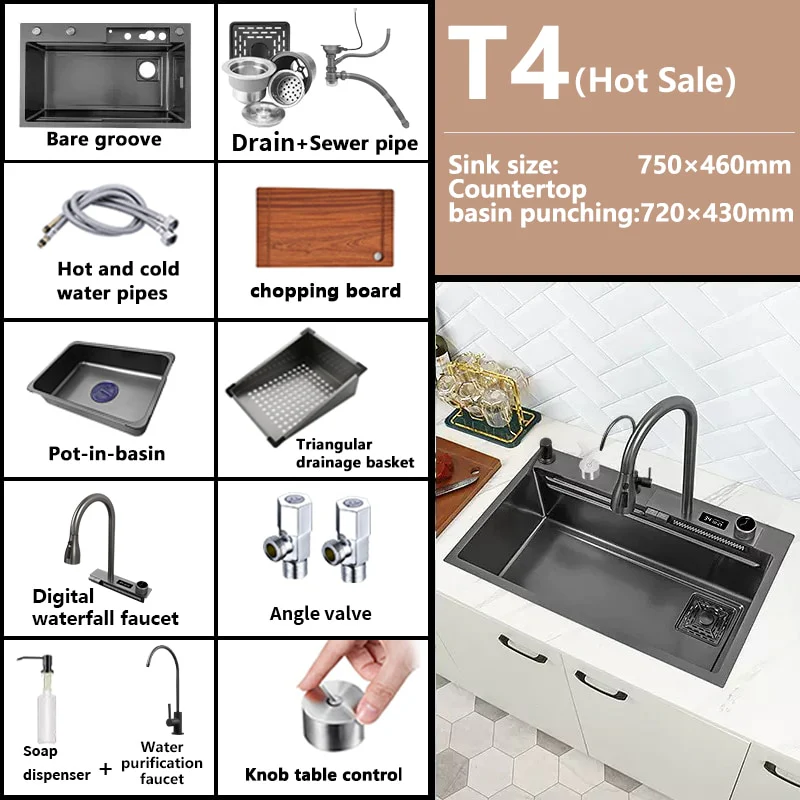 Digital Waterfall Kitchen Sink - Image 8