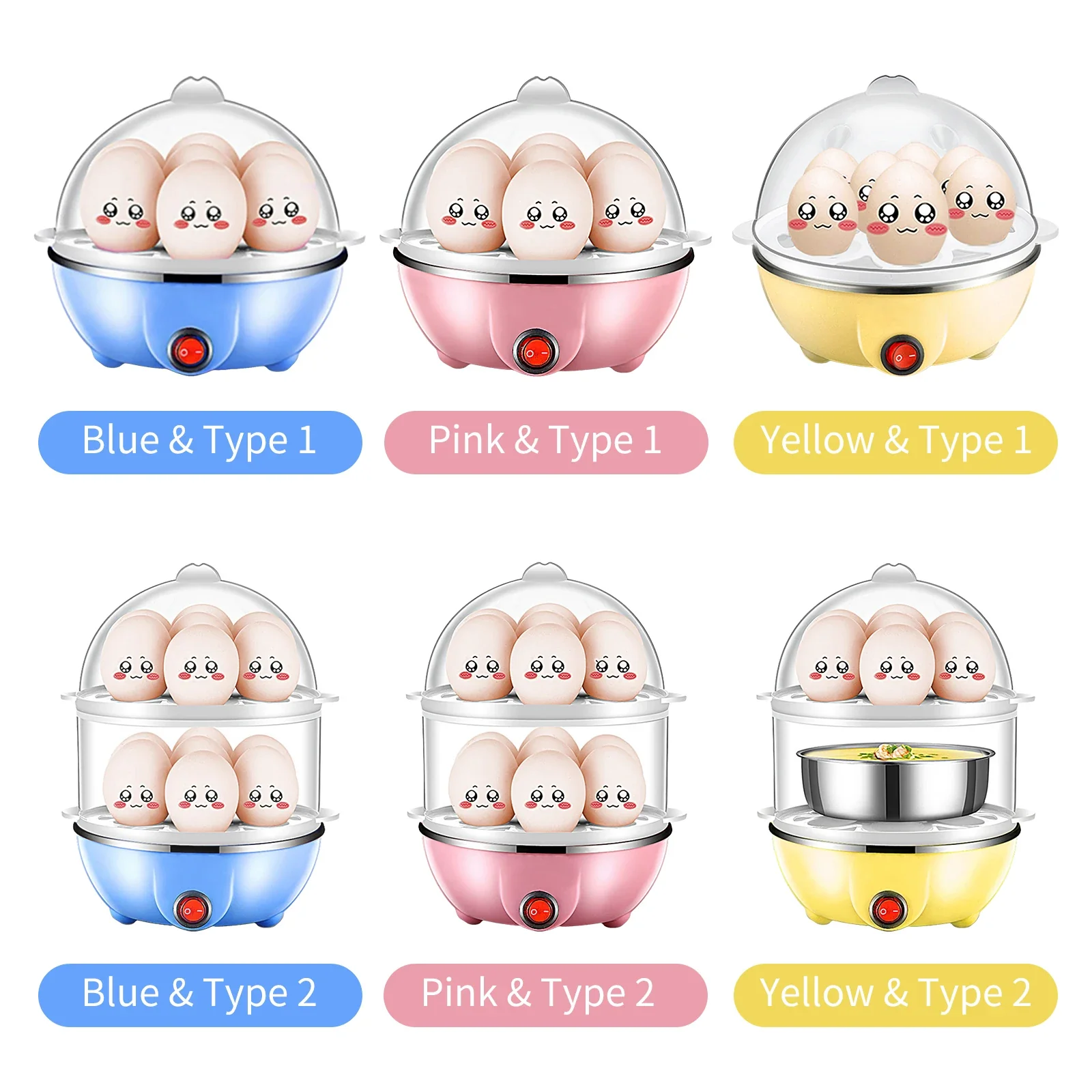 Double Layer Egg Cooker Steamer - US Plug - Image 4