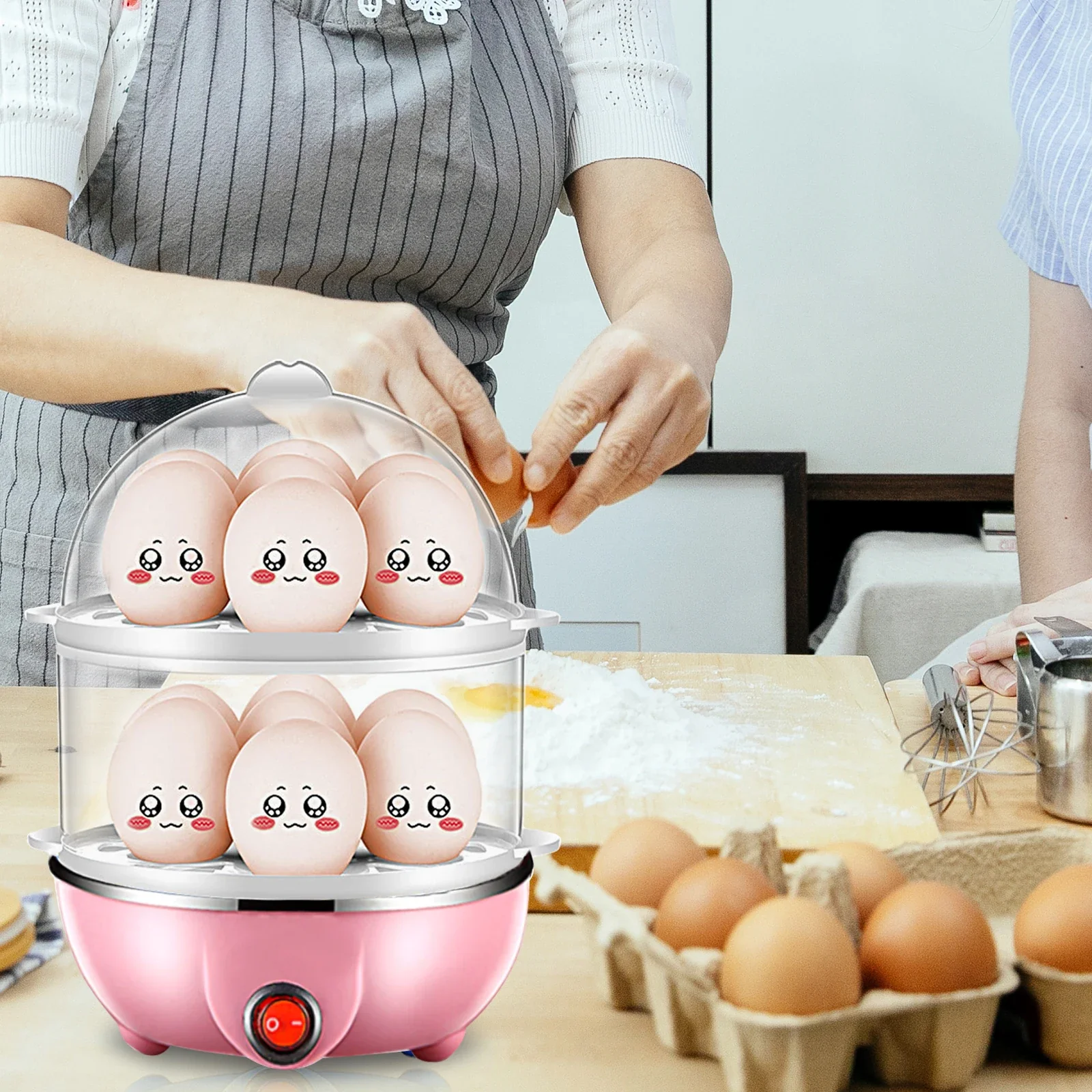 Double Layer Egg Cooker Steamer - US Plug - Image 5