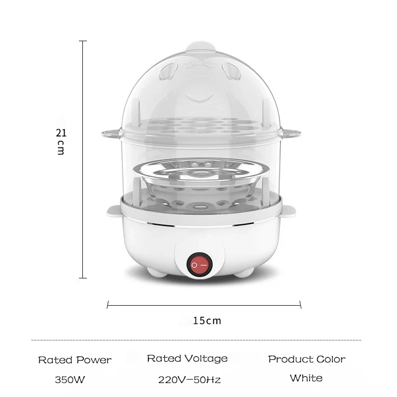 Double Layer Electric Egg Cooker Steamer - EU Plug - Image 6