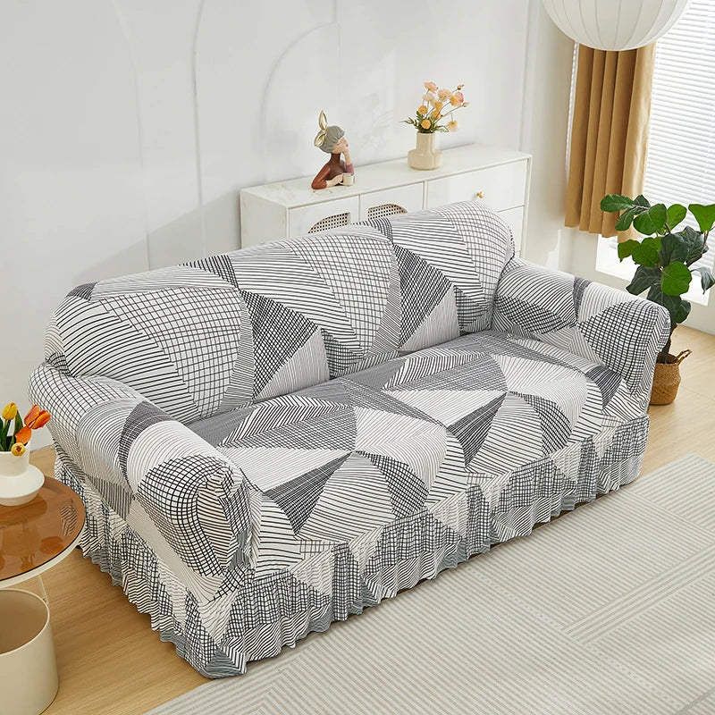 Elastic Printed Sofa Slipcover - Image 10