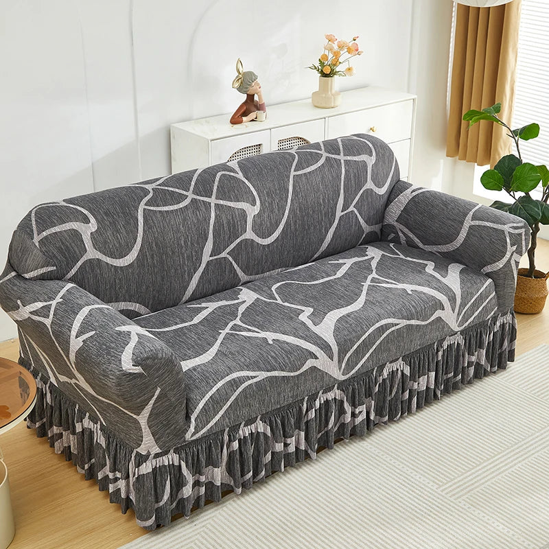 Elastic Printed Sofa Slipcover - Image 13
