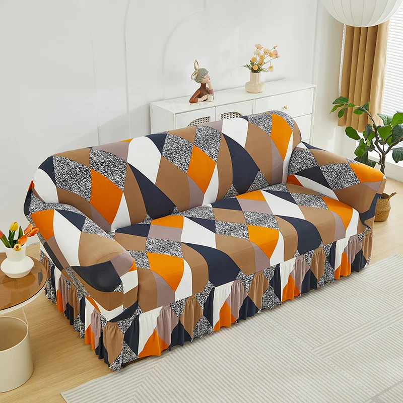 Elastic Printed Sofa Slipcover - Image 15