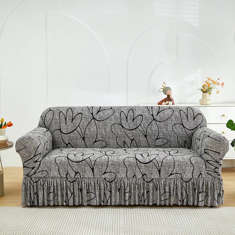 Elastic Printed Sofa Slipcover - Image 17