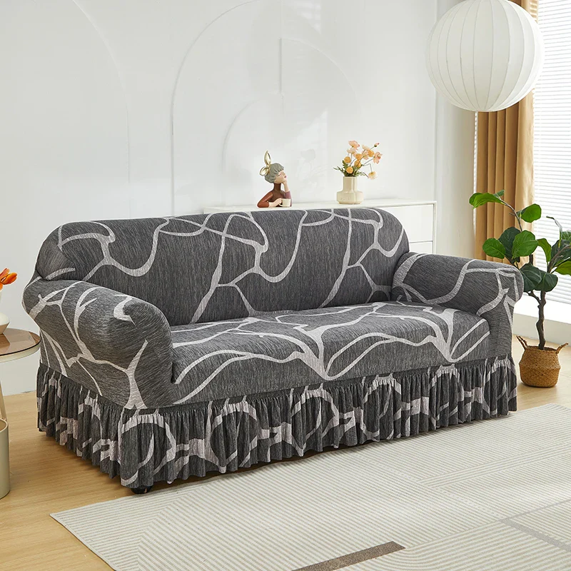 Elastic Printed Sofa Slipcover - Image 21