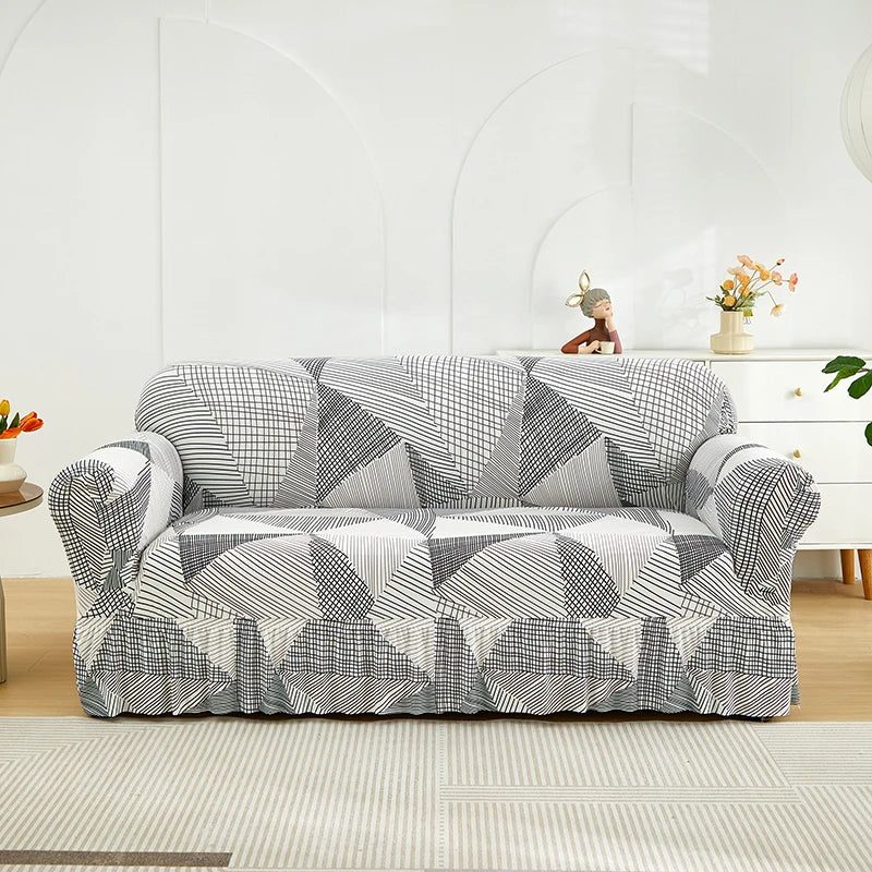 Elastic Printed Sofa Slipcover - Image 4