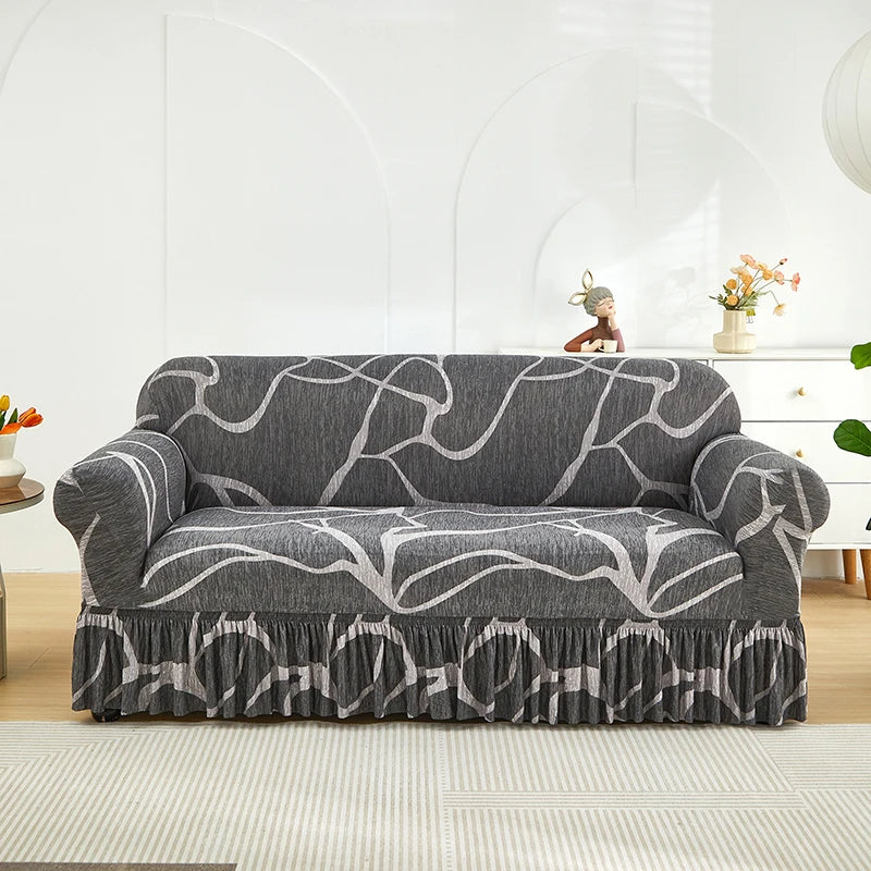 Elastic Printed Sofa Slipcover - Image 5