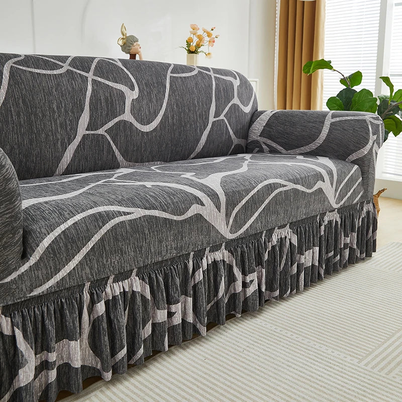 Elastic Printed Sofa Slipcover - Image 6