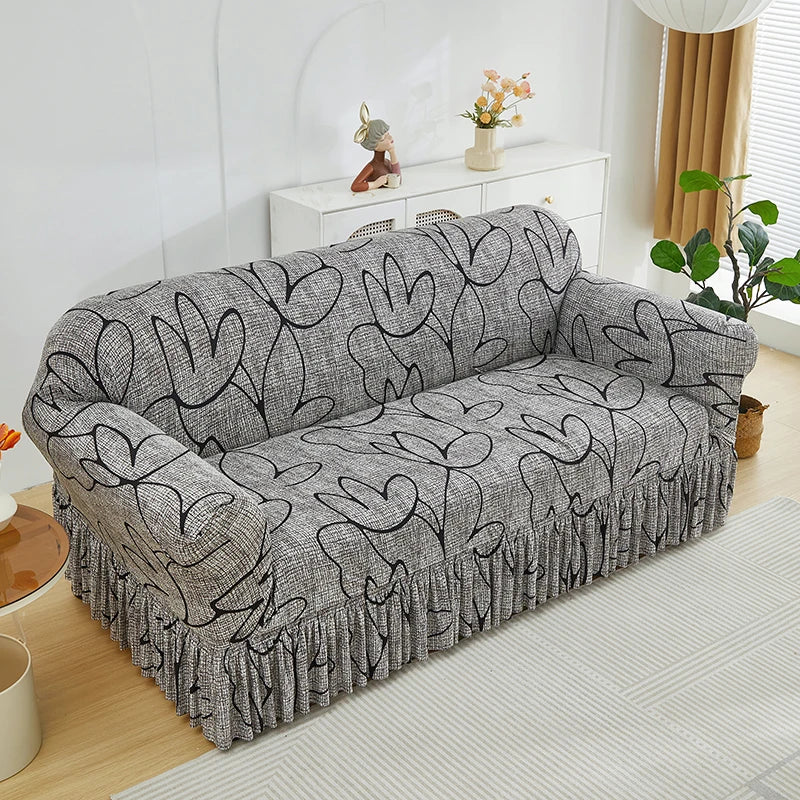 Elastic Printed Sofa Slipcover - Image 7