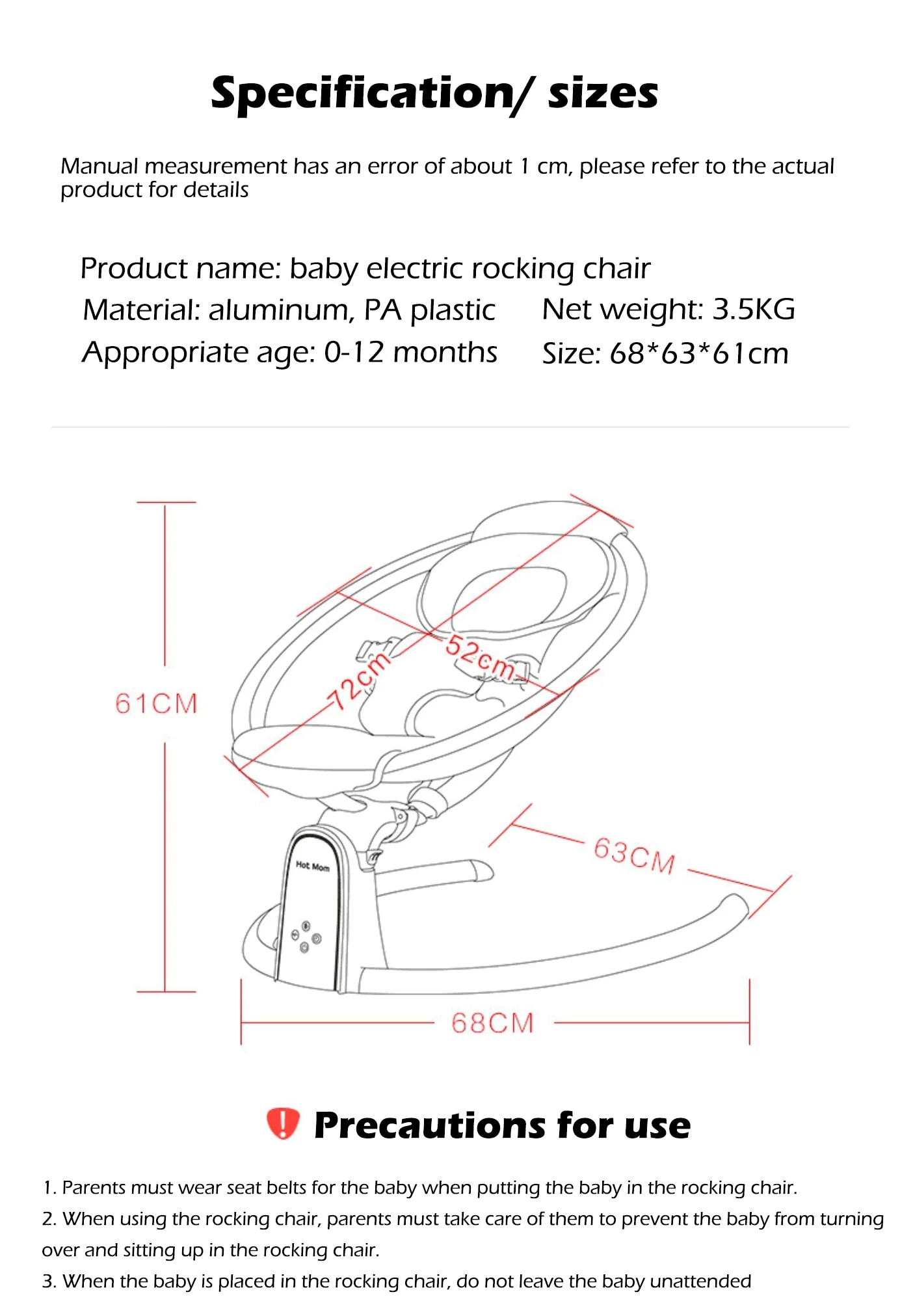 Election Baby Rocking Chair Bouncer - Image 7