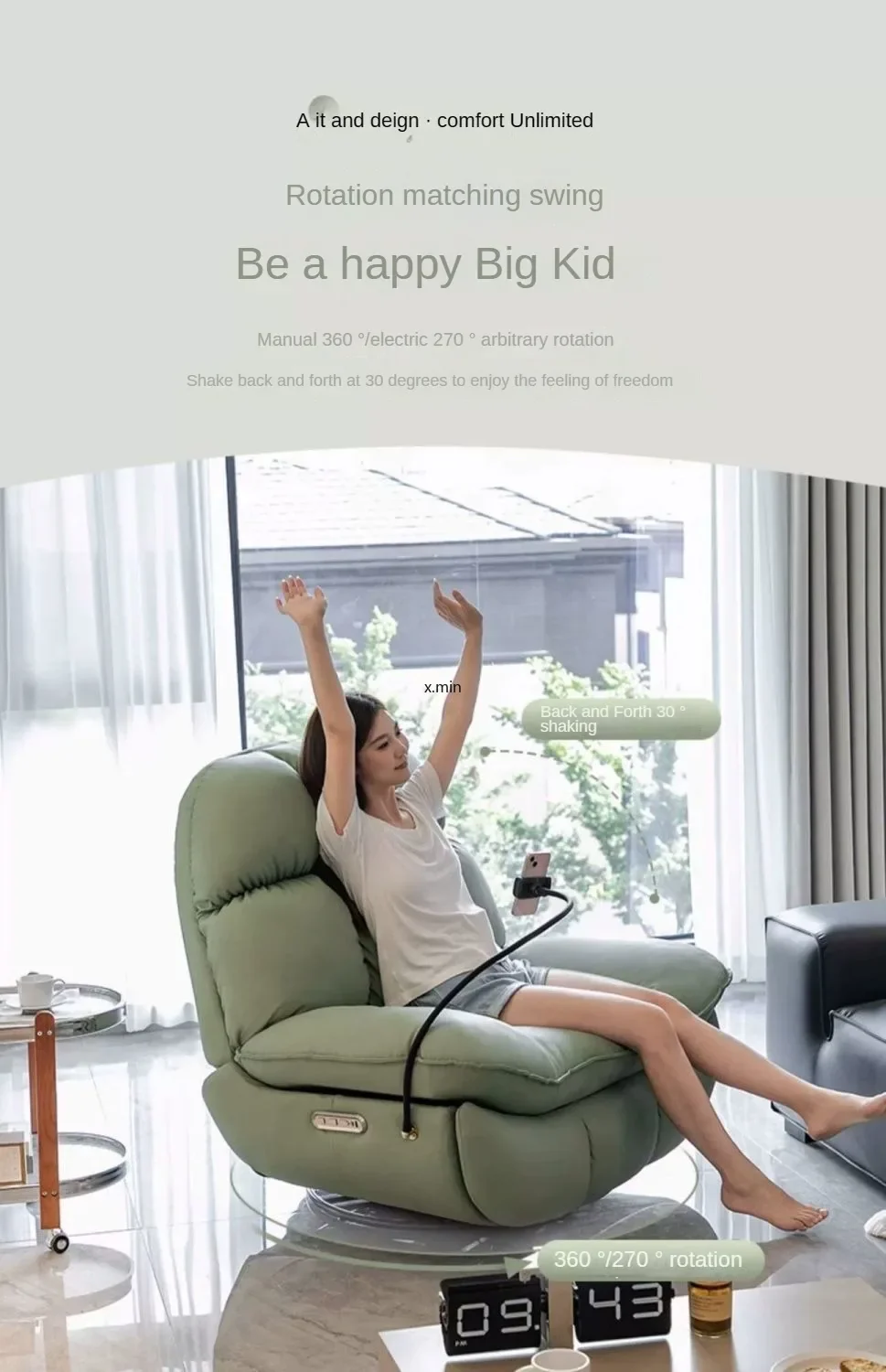 Electric Heating Massage Recliner Armchair Sofa - Image 22