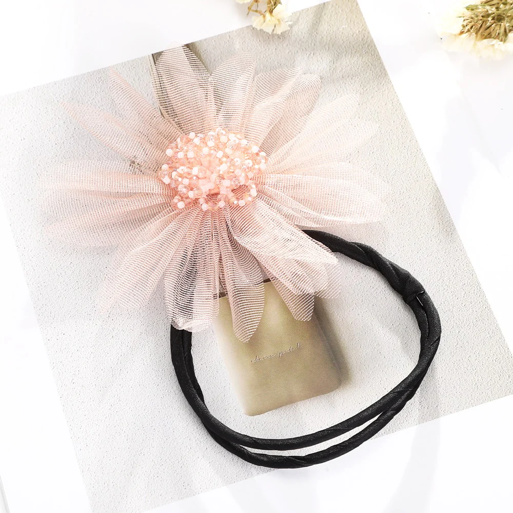 Elegant Chiffon Flowers Bun Hair Maker - Image 10