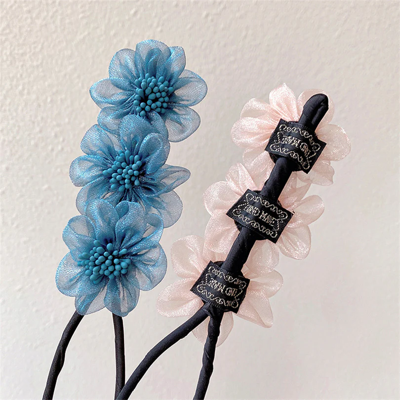 Elegant Chiffon Flowers Bun Hair Maker - Image 24