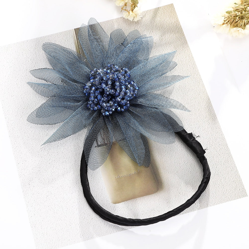 Elegant Chiffon Flowers Bun Hair Maker - Image 9