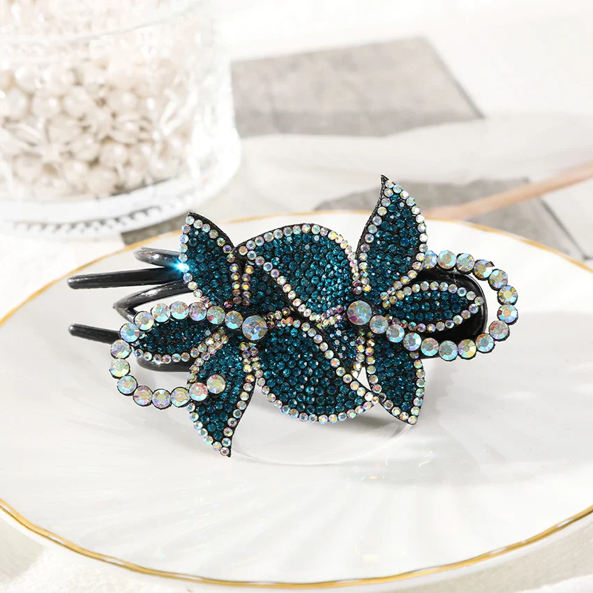 Elegant Rhinestone Flower Clip - Image 15