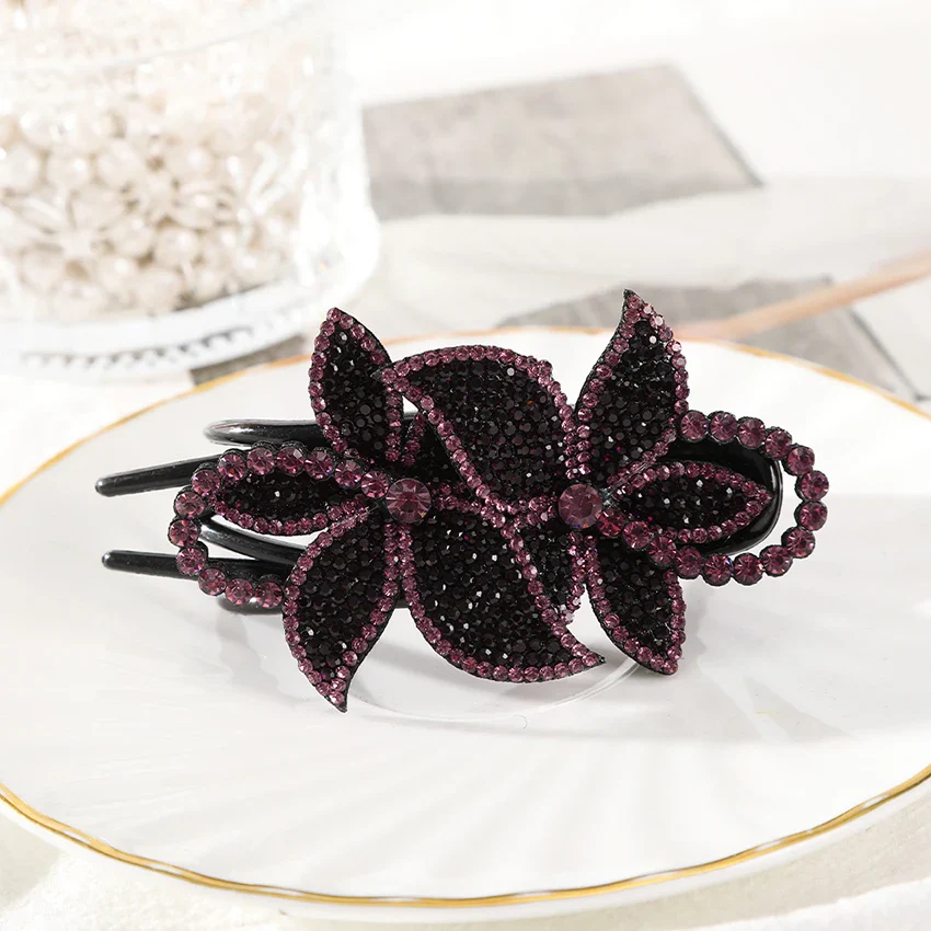 Elegant Rhinestone Flower Clip - Image 17
