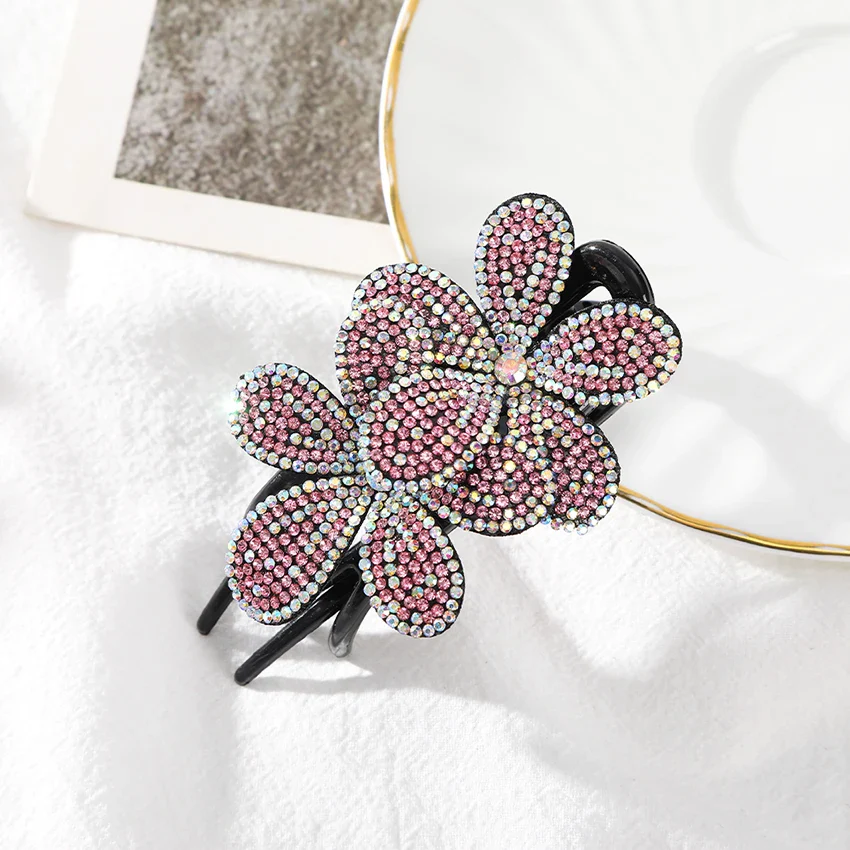 Elegant Rhinestone Flower Clip - Image 18