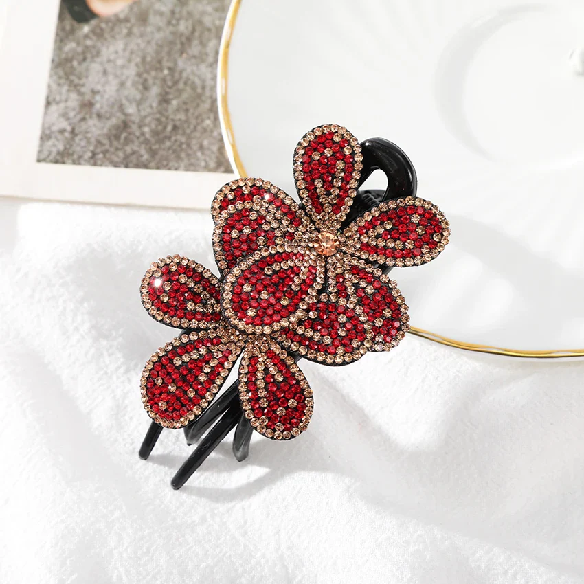 Elegant Rhinestone Flower Clip - Image 19