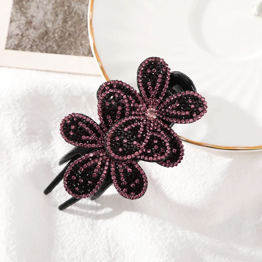 Elegant Rhinestone Flower Clip - Image 20