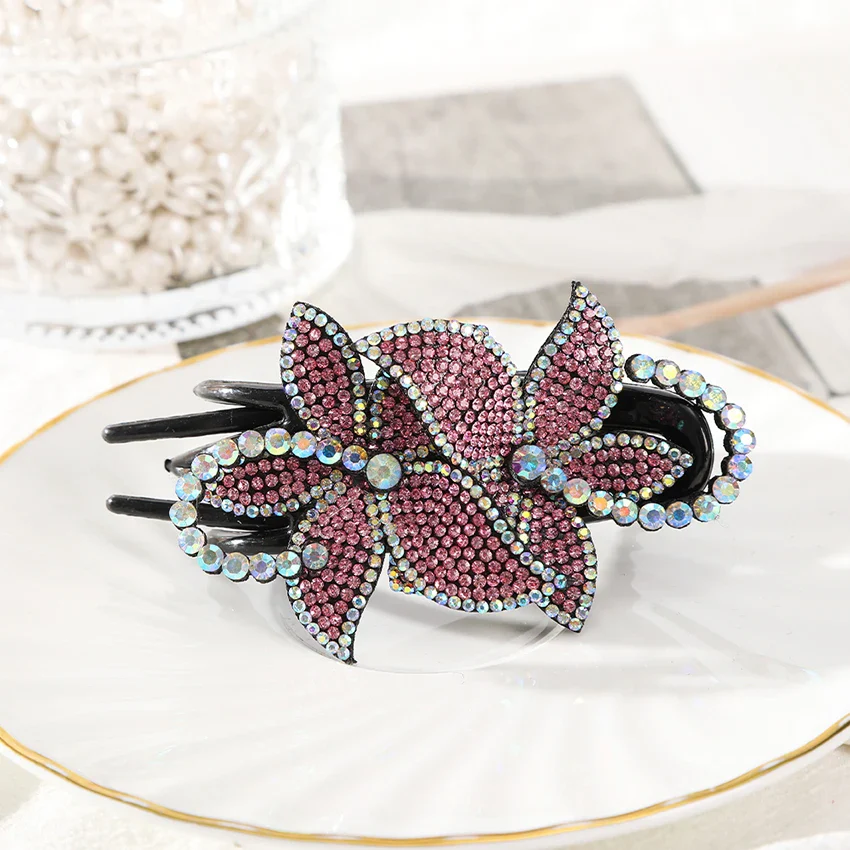 Elegant Rhinestone Flower Clip - Image 9