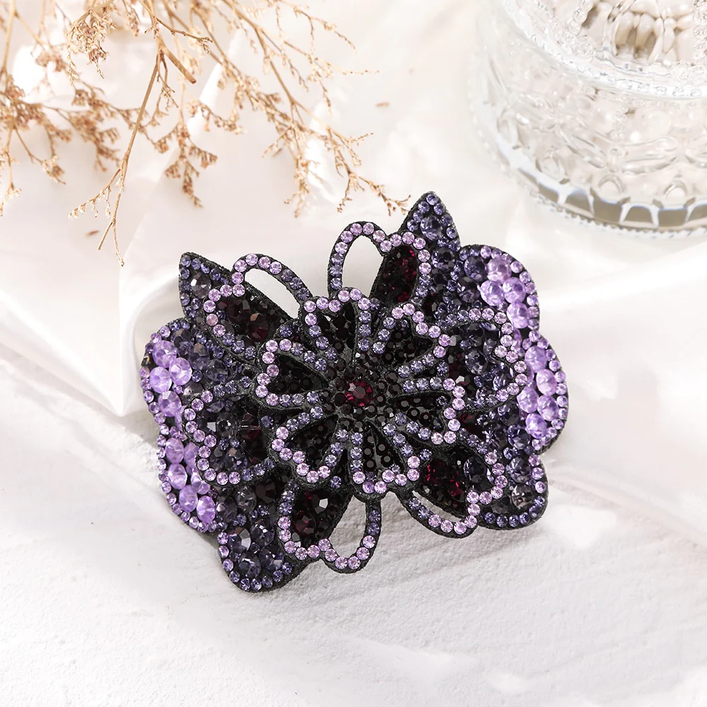 Elegant Rhinestone Flower Hair Clip - Image 11