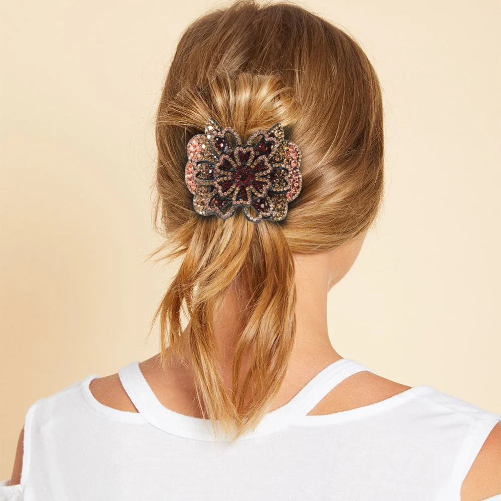 Elegant Rhinestone Flower Hair Clip - Image 19