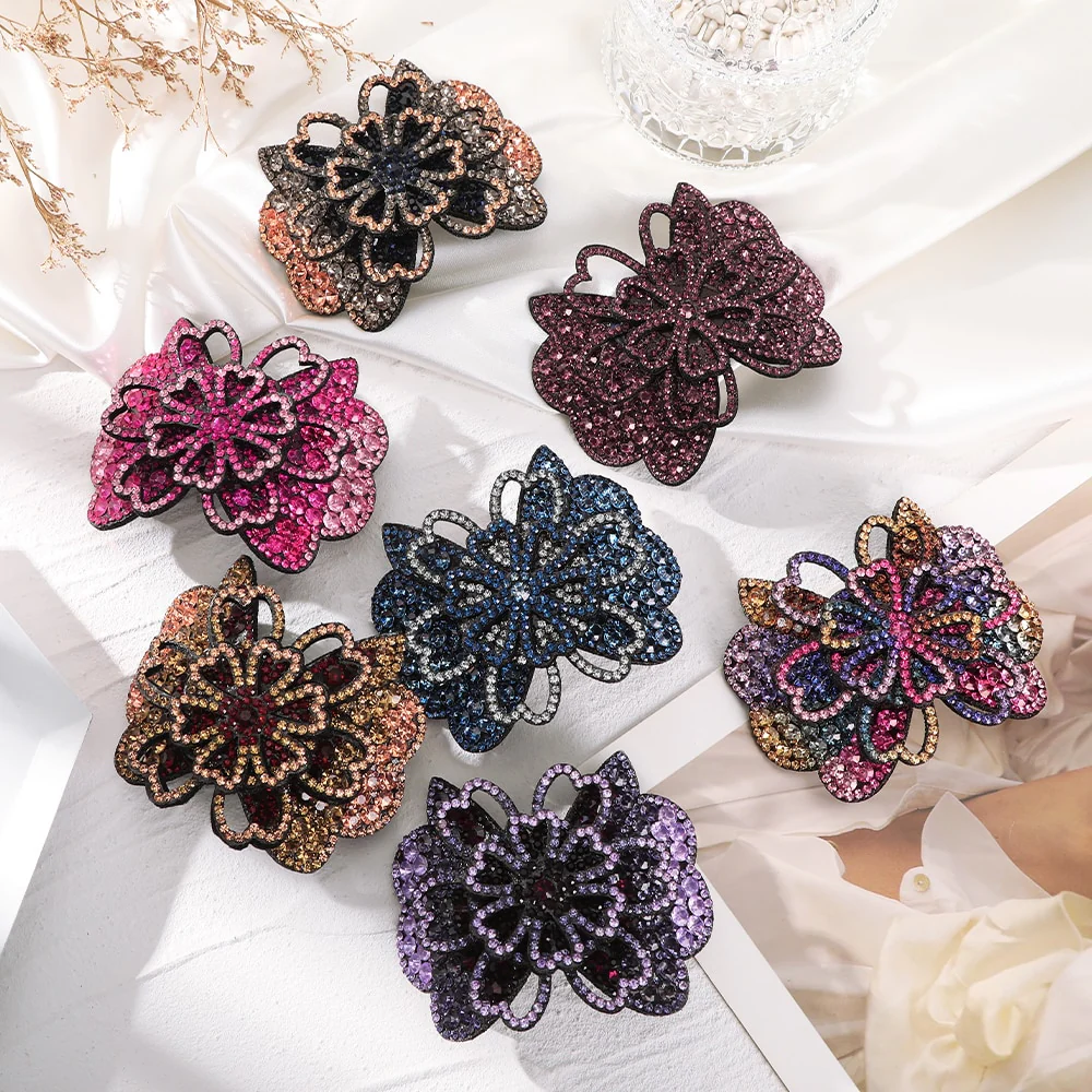 Elegant Rhinestone Flower Hair Clip - Image 22