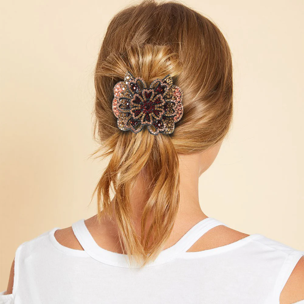 Elegant Rhinestone Flower Hair Clip - Image 38