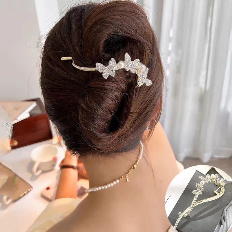 Elegant Rhinestone Metal Hair Pin - Image 18